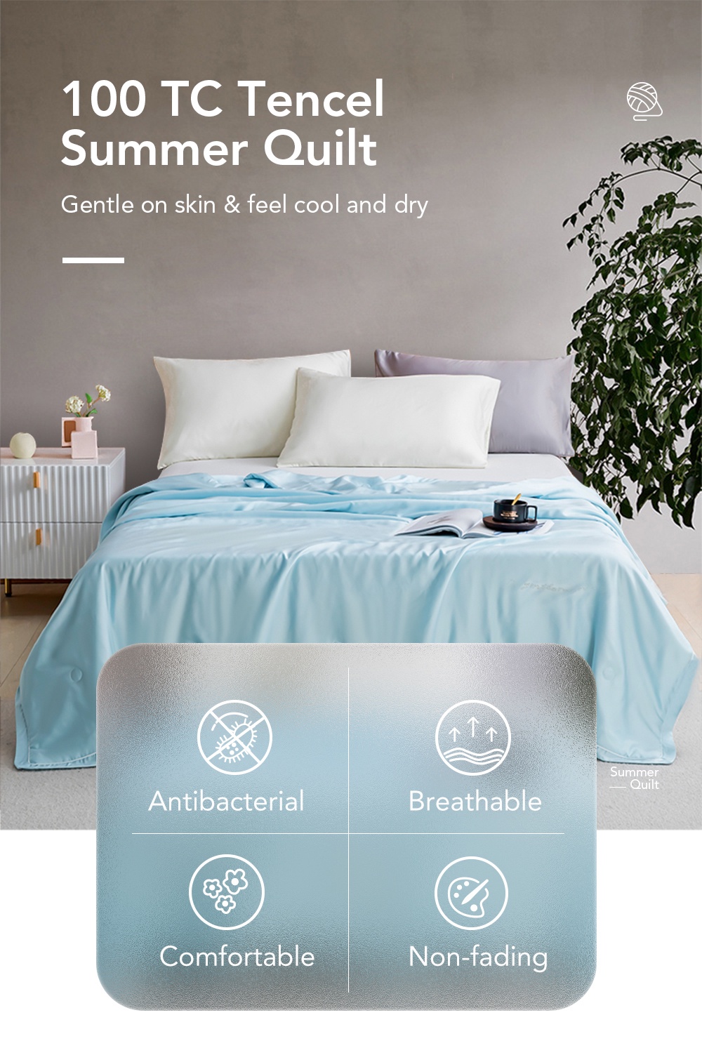100 TC Tencel Breathable Summer Quilt-1